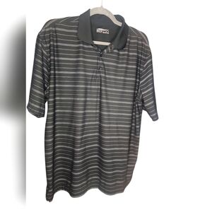 Nike Golf Black and White Striped  Dri Fit Polo Shirt